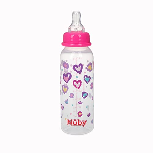 Бутилка без капки с принтом Nuby, 1 опаковка по 1 бутилката, 8 грама, Цветове могат да се различават