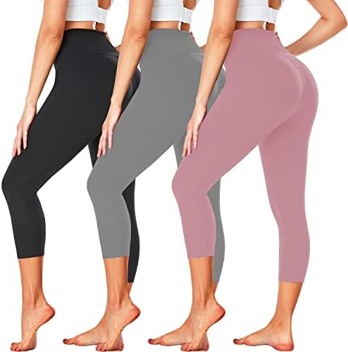 Дамски Гамаши-Капри FULLSOFT от 3 опаковки - Черни Спортни Панталони за Йога с висока талия и контрол на корема