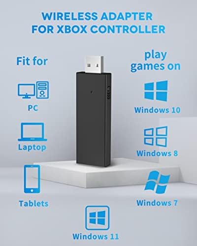 Безжичен адаптер за контролера на Xbox One, USB-адаптер OLCLSS Подходящи за КОМПЮТРИ, лаптопи, таблети, Windows 7 8 10, подходящ за контролери