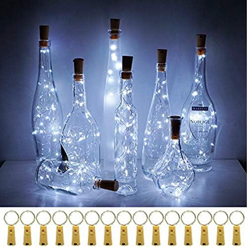 Cynzia 20 led осветителни тела за бутилки за Вино с тапа, 15 опаковки, страхотна лампа във формата на конфитюри, захранван с батерии,