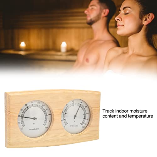 Дървен Термометър-Влагомер за Сауна с Двоен Циферблат, Измерване на температура и Влажност на въздуха, Аксесоари за Сауна,