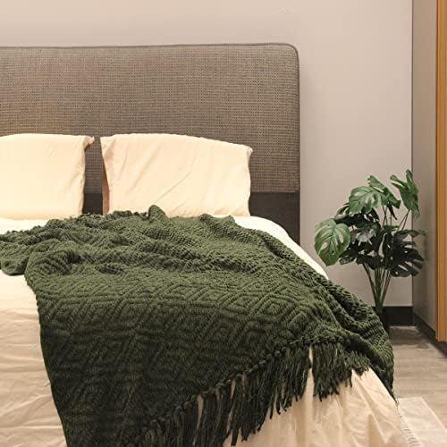 Вязаное покривки NakedCloud за дивана, Универсален Супер Меко Топло и Уютно Синелевое одеяло с пискюли за легла, мека мебел-столове,