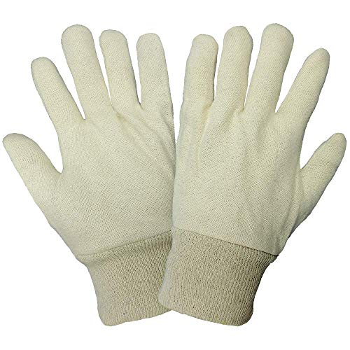 Глобалната Ръкавица C80RJ от памук / поли-Джърси, Работа, Мъже, Бяла (опаковка от 300 броя)