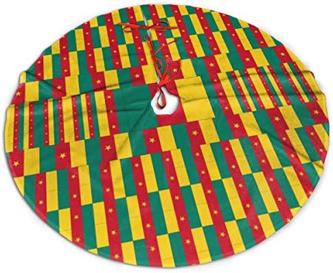 LVeShop Пола за Коледната Елха с Флага на Камерун, Луксозна Кръгла Подложка За вътрешна и Външна Употреба, Празнични Украси за