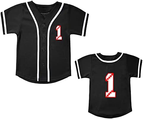 Бейзболна майк BAICAIYU за деца на 1-ви Рожден Ден, Ежедневни Приталенная тениска с Модерен V-образно деколте и копчета