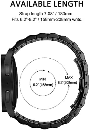 Въжета DEALELE, Съвместими с Galaxy Watch 5/5 Pro/Galaxy Watch 4/4 Classic/ Galaxy 3 41 мм/Galaxy Watch 42 мм, 20 мм, Метален Взаимозаменяеми