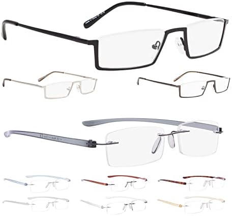 LUR 3 опаковки очила за четене в полукръгла рамка + 7 опаковки очила за четене без рамки (общо 10 двойки ридеров + 3,00)