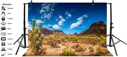 Leyiyi 36x14 инча Национален парк Джошуа Три Фон за Снимки Мексико Кактус има предимно сухо Безплодна Пустиня Небето Растителен Фон Saguaro