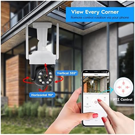 Комплект безжична WiFi камера 8CH 3MP Двупосочна Аудио Откриване на човек Външна Камера за Сигурност Комплект за видеонаблюдение (Размер: