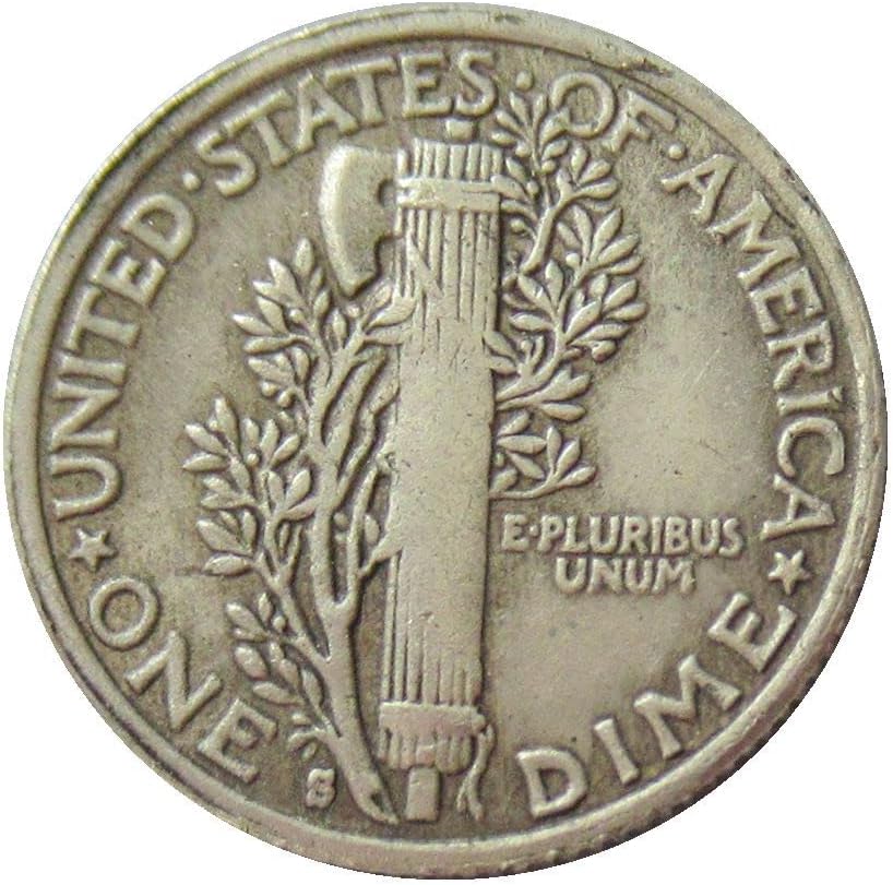 10 Цента на САЩ от 1916 г., сребърно покритие Точно Копие на Възпоменателни монети