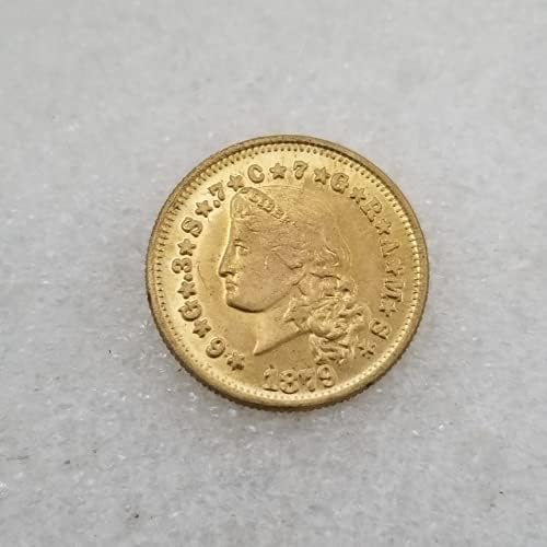 Kocreat Копие на Американската Златна Монета от 1879 г. Четири долара-Сувенирни Монети на САЩ, Щастлива Монета, Монета, Скитници,