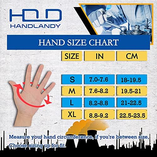 Комплект HANDLANDY - 2 Чифта работни ръкавици с общо предназначение и работни ръкавици механика с дръжка, сензорен екран, еластична
