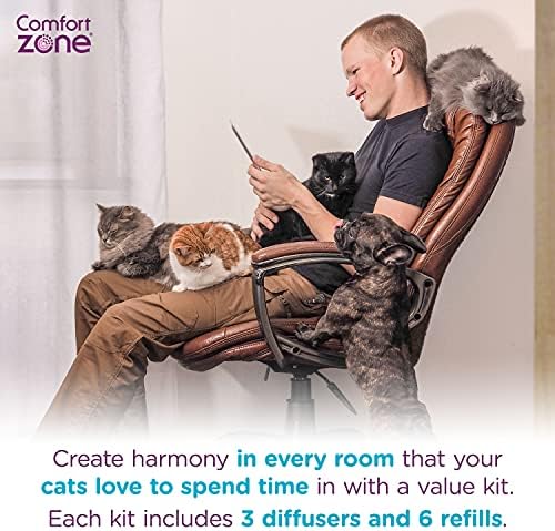 Набор от успокояване обектите Comfort Zone Multi Cat Value: 3 дифузьор и 6 бензиностанции; Феромони за намаляване на битки