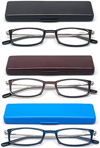 3 Опаковки Синьо-Екранировка на Очила За Четене TR90 ултра-Тънки слънчеви Очила Компактни Плоски Сгъваеми Преносими Ридеры за