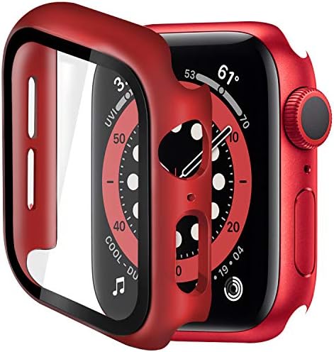 Калъф Myecogo Watch за Apple Watch Серия 6/SE/Series 5/Series 4 40 мм, с вграден предпазно фолио, изработени от закалено стъкло - Тънка