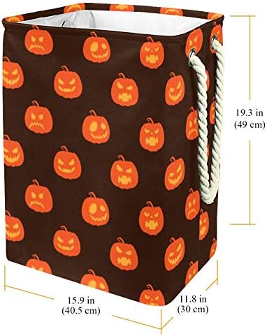 Unicey Pattern Тиква на Хелоуин Водоустойчив Сгъваем кош За Бельо Кофа за Детска Стая Детска Спалня