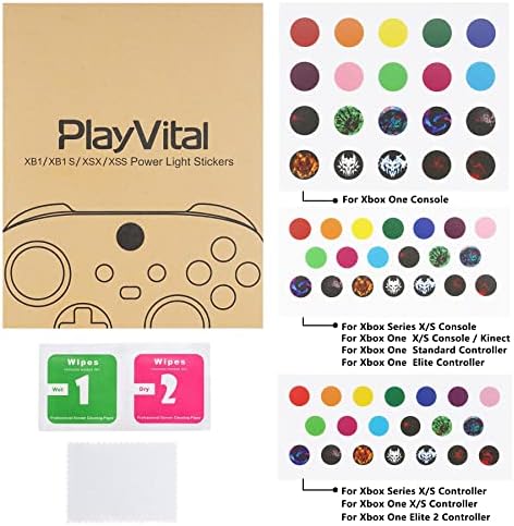 Потребителски етикети PlayVital на бутона за захранване Home Series за Xbox X & S, за конзолата и контролера на Xbox One и Xbox One X /S, контролера