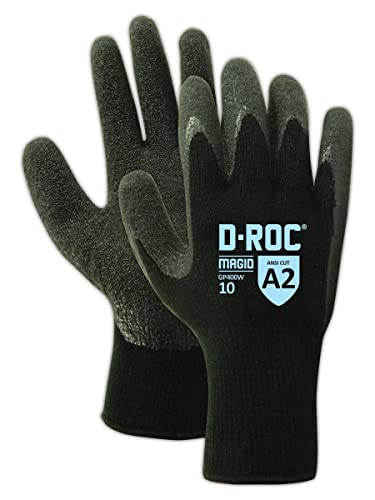 Зимни работни ръкавици MAGID Level A2, устойчиви на гумата, Многофункционални, 1 PR, С покритие от ултра силна латекс, размери 10 / XL,