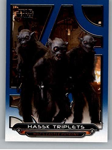 2018 Topps Star Wars Galactic Files Синьо TFA-54 Получили Официална Неспортивную търговската карта Hassk Triplets в NM или по-добро