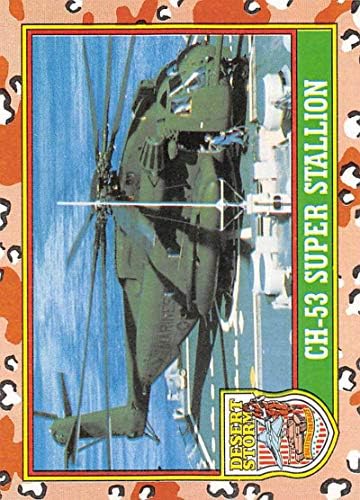 1991 Topps Desert Storm Жълта Буква с логото на Коалиция за мир Търговски карта №14Б CH-53 Super Stallion (Търговски карта със