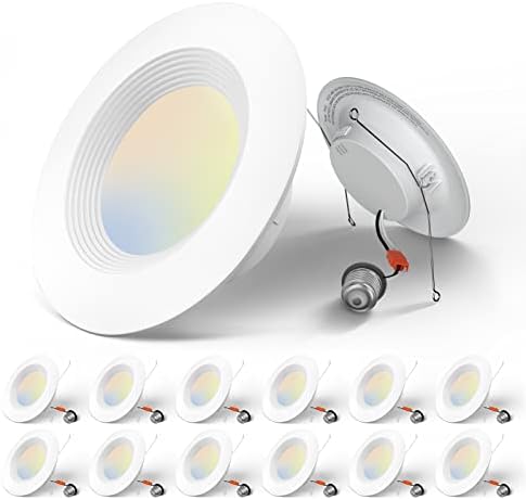Встраиваемое led осветление Amico 5/6 см 3CCT LED, 12 бр, с регулируема яркост, номинална мощност IC и Damp, 12,5 W = 100 W, 950ЛМ, Can-осветителни