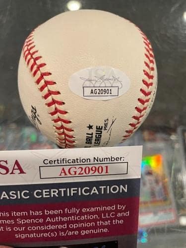 Официален бейзболен сингъл Грейди Хаттона Червени Кардинали с Автограф от Jsa Mint - Бейзболни топки с автографи