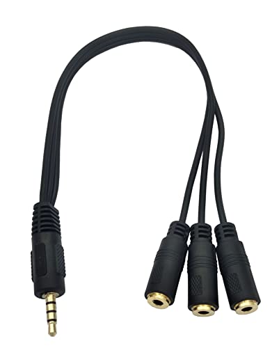GenHaoQi 3,5 мм Сплитер микрофон и аудио кабел, 3.5 мм Стерео Аудио Сплитер кабел С Позлатените покритие от 3,5 мм (1/8 )