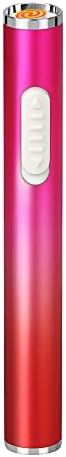 Тънки Запалки, USB Електрическа Запалка Акумулаторна Ветрозащитная Беспламенная Запалка за Цигари Мини Преносим Запалка