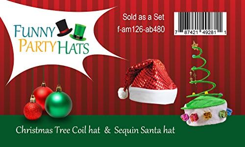 Забавни шапки за партита Шапка на Дядо Коледа - шапка на елф - Шапка коледно - превръзка на главата с оленьими рога - (2 бр)