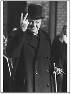 Ретро Плакат с Портрет на Уинстън Чърчил, на Черно-Бели Стенни Художествени Плакати на известни Личности, Платно, Щампи, Живопис за Хол,
