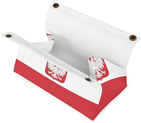 Флаг на Полша с Орел Капак Кутии за Салфетки От Изкуствена Кожа Притежателя Кутии За Салфетки Правоъгълен Калъф За Салфетки