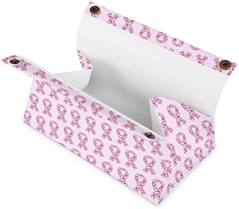 Розовата Лента Информираността за Рака На Гърдата Капак Кутии За Салфетки Модерни Кърпички От Изкуствена Кожа Държач за Кърпички