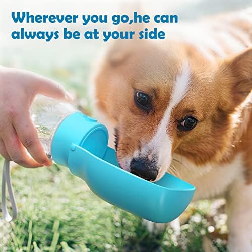 Peteast Сгъваема бутилка за вода за кучета с дизайн, подходящ за миене в миялна машина - Преносима бутилка за вода за кучета,