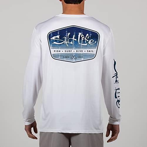 Мъжка риза Salt Life Marlin Fade с дълъг ръкав Performance Shirt