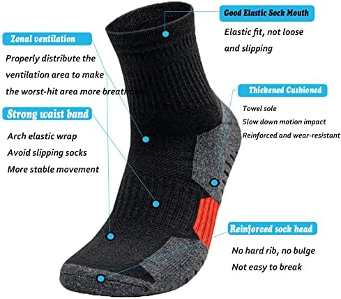6 Опаковки Мъжки Чорапи за Глезените С Възглавница Performance Атлетик Спортни Меки Удобни Дишащи Спортни Компресия Четворката