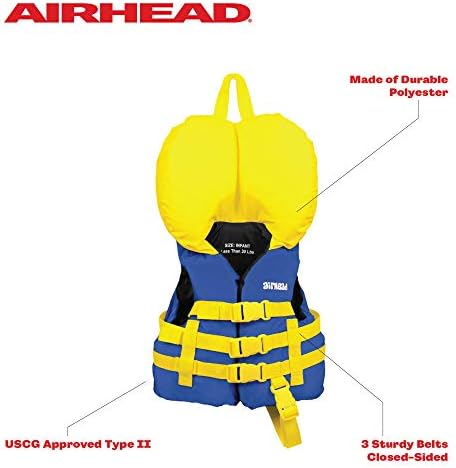 Универсална спасителна жилетка Airhead Бебе за бебета с тегло до 30 килограма, Одобрен от бреговата охрана на САЩ, и Памперси Pampers Splashers За плуване Размер M 18 на Брой