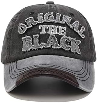 XibeiTrade Мъжки Дамски Промытая Саржевая Памучен бейзболна шапка Реколта Регулируема Шапка за Баща на Оригиналния Черен Цвят