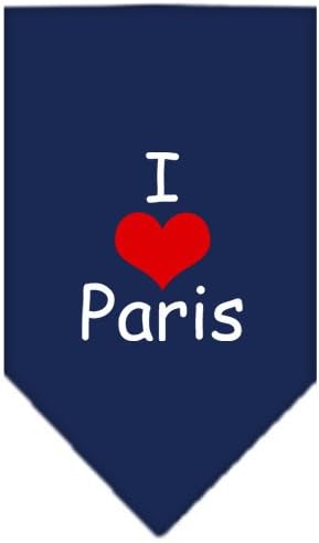 Шарена кърпа Mirage Pet Products I Heart Paris се отличава с Трафаретным принтом за домашни любимци, Малка Бяла