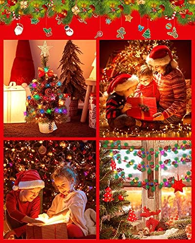 Коледна Гирлянда със задно Осветен 6,8 Метра 20 Светодиоди червени Плодове Борова Шишарка Струнни Светлини работещи На Батерии Коледна