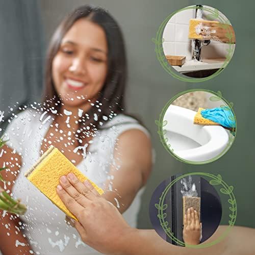 Натурална гъба 12 Опаковки - Биоразградими гъба - Екологично Чисти гъба за миене на съдове - Компостируемая Гъба за почистване