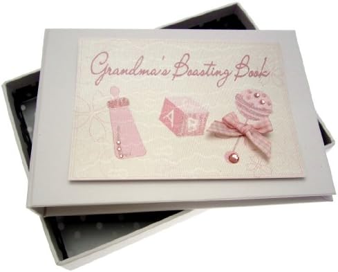 Бели Памучни Картички Бабушкина Хвастливая Награда Малък Фотоалбум (Розова Дрънкалка)