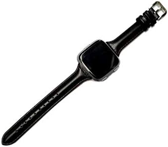 Тънка каишка NICKSTON Black, съвместим с smart часовника Fitbit Versa 3 и Sense, Елегантна гривна с каишка от мека кожа (2.