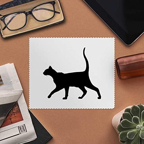 Azeeda 2 x Кърпички за почистване на лещи и очила от микрофибър Силует сиамски котки (LC00019550)