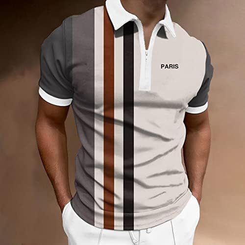 XXBR Летни Мъжки Ризи с къси ръкави, Новост 2022 година, Мъжки Блузи за голф джоб с Къс Ръкав, Цветен Блок Ежедневни Риза в стил Мозайка
