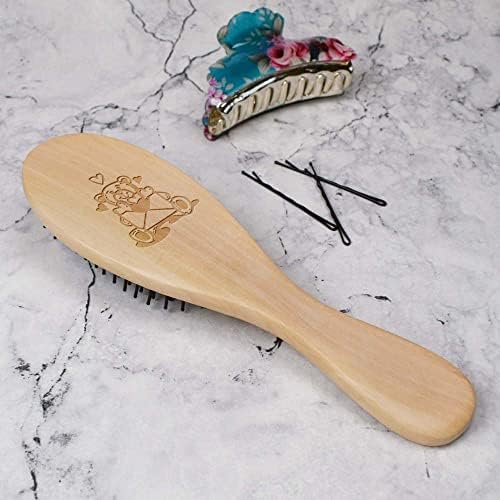 Дървена четка за коса Azeeda Плюшено мече с коробочкой сърцата (HA00041192)