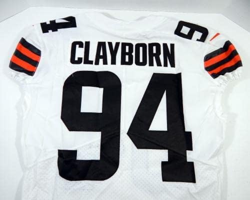 2020 Cleveland Browns Адриан Клейборн 94, Издаден В Бяла Фланелка 44 DP23444 - Използваните тениски Без подпис За игри в NFL