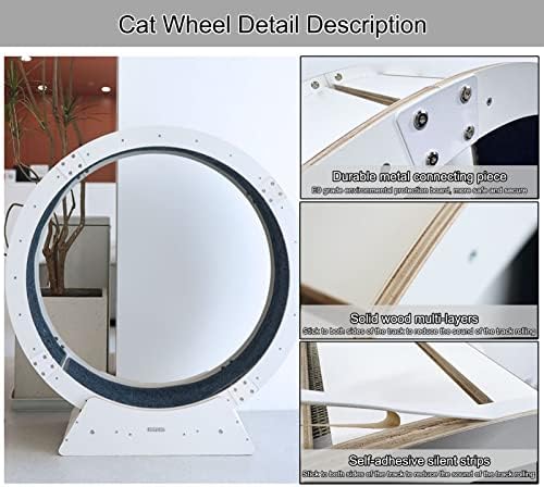 Неблагодарна DAKAJA White, Silent Cat Exercise Wheel, Беговое колелото за котки от масивно дърво, Спортно колело за домашни любимци,