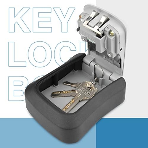 Кутия с ключалка за ключовете Отвън - Кутия с Катинар за ключове от дома - Кутия с 4 фигурални Кодово Заключване, монтиран на