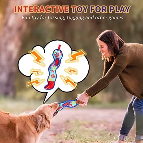Играчка за кучета YOOGAO Пет Без плънка, Играчка за кучета във формата на Извивающейся Змии, без плънка с Пищалкой, Дъвчене играчка,