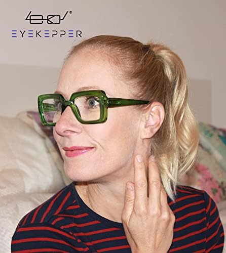 Квадратни Дизайнерски Очила за четене Eyekepper за Стилни женски Ридеров - Зелен +2,75